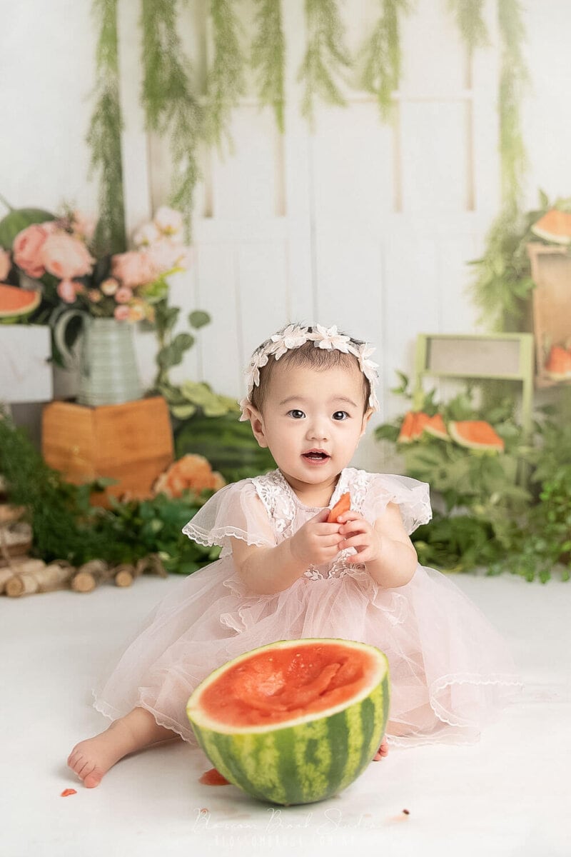 Baby sales watermelon photoshoot