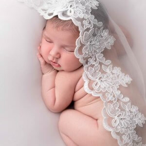 newborn photography wedding veil